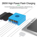 RELIFE RL-304R 260W GAN Charger Multi-Port Flash Charger 15W Wireless Charger with Touch LCD Display