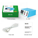 RELIFE RL-309A 8-Port High-Power Fast Charging Station LCD Display Desktop Charger for Cell Phone, Tablets, Laptops