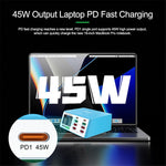 RELIFE RL-309A 8-Port High-Power Fast Charging Station LCD Display Desktop Charger for Cell Phone, Tablets, Laptops