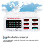 SUNSHINE SSS-304Q 6-ports LCD USB-oplader hurtigopladningssupport, intelligent QC 3.0