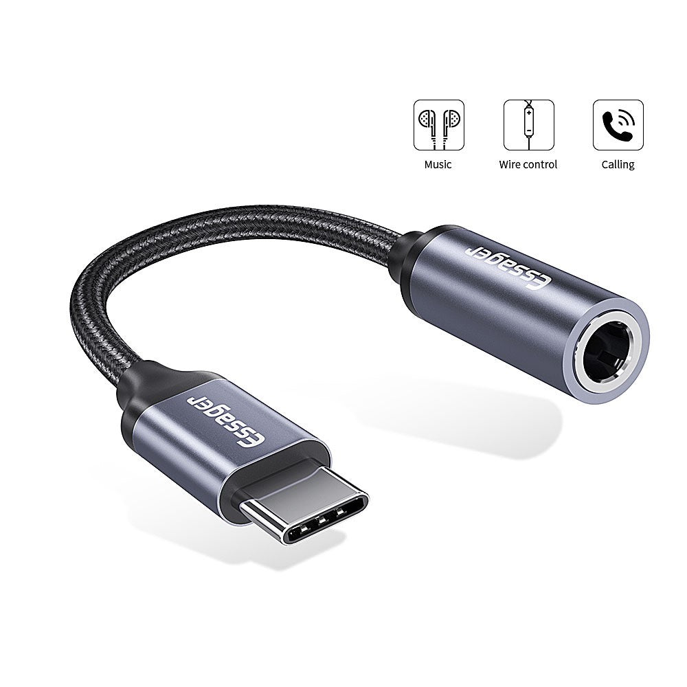 Essager E01 Typ C till 3,5 mm Jack AUX Hörlursadapterkabel för Huawei P30 P20 Pro Xiaomi Mi USB C 3,5 mm Hörlursljudkonverterare