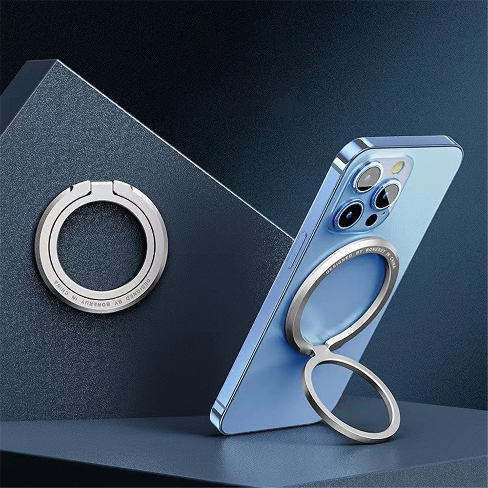 Magnetic Phone Back Ring Holder Kickstand Rotatable Alloy Finger Ring Grip Cellphone Stand