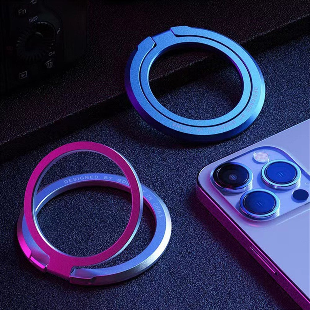 Magnetic Phone Back Ring Holder Kickstand Rotatable Alloy Finger Ring Grip Cellphone Stand