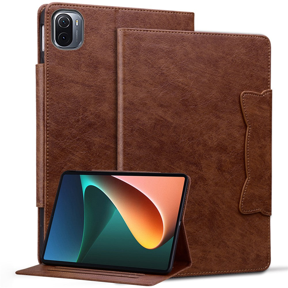 For Xiaomi Pad 5 / 5 Pro Case Card Holder PU Leather Tablet Cover with Stand
