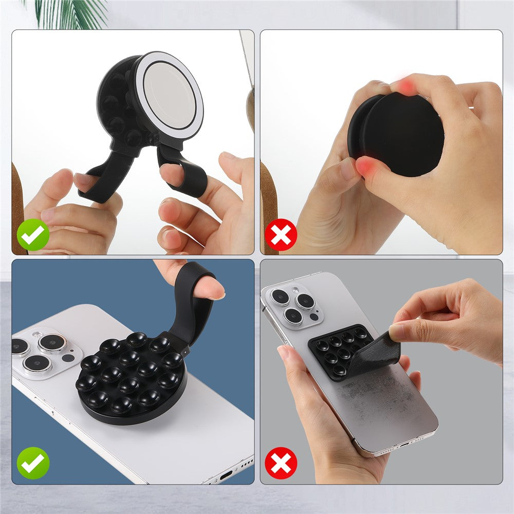 CPS07 Magnetic Suction Phone Holder Silicone Non Slip Suction Cup Phone Mount
