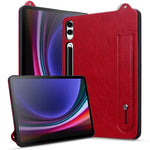 Tablet-etui til Samsung Galaxy Tab S10+ / S9+ / S8+ / S7+ med håndrem og støttefod i læder