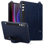 Tablet-etui til Samsung Galaxy Tab S10+ / S9+ / S8+ / S7+ med håndrem og støttefod i læder