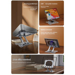 WEKOME WA-S105 Foldable Phone Tablet Holder Rotatable Adjustable Carbon Steel Stand For 4.7-13 Inch Devices