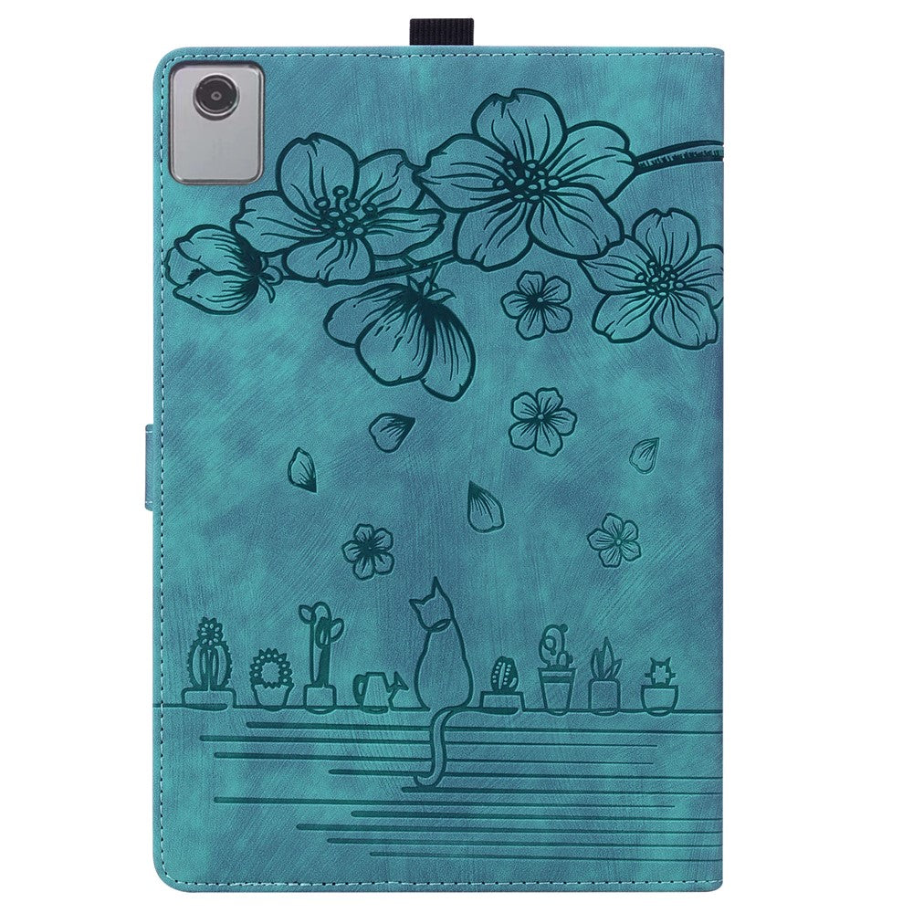 For Lenovo Xiaoxin Pad 11 2025 / Tab K11 Gen 2 TB336 / Idea Tab / Tab M11 Case Card Slots Leather Tablet Stand Folio Cover Flower Cat