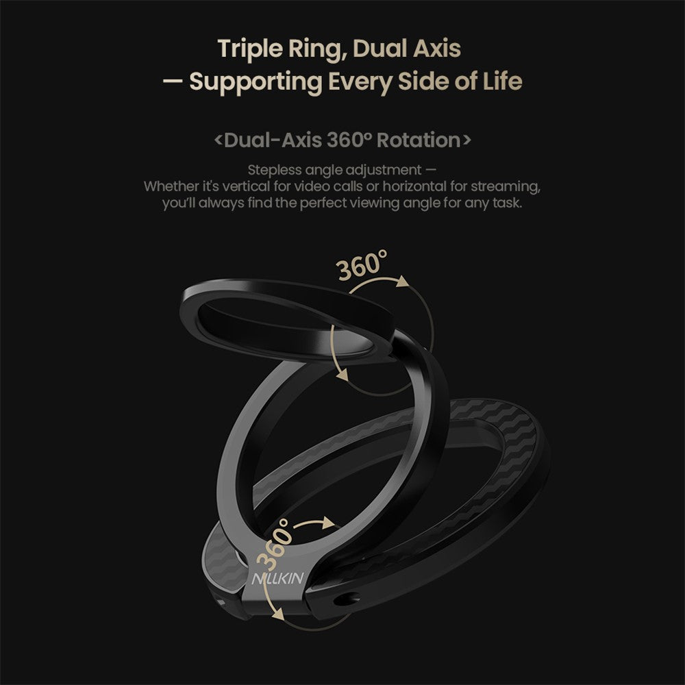 NILLKIN Magnetic Ring Kickstand Slim Aramid Fiber Aerospace Aluminum Multi Angle Adjustable Holder