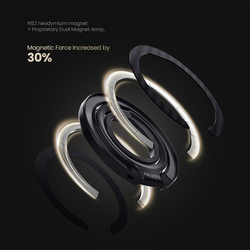 NILLKIN Magnetic Ring Kickstand Slim Aramid Fiber Aerospace Aluminum Multi Angle Adjustable Holder