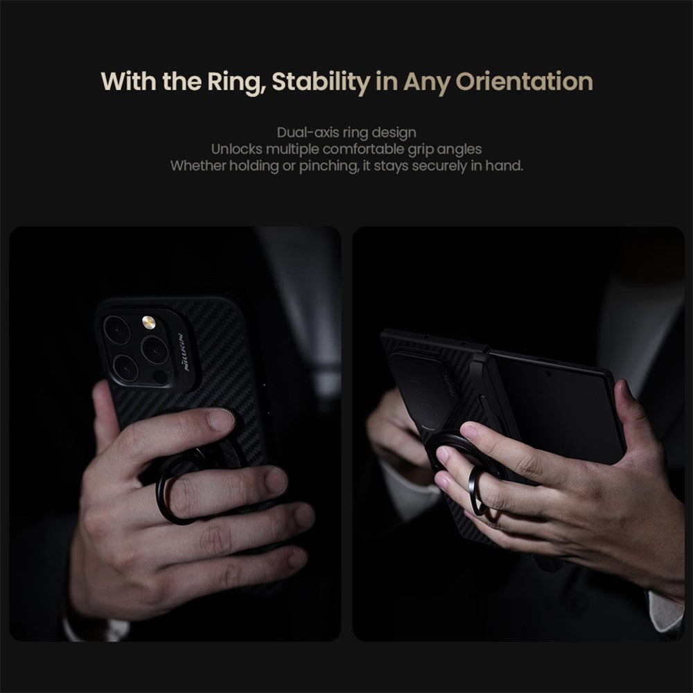 NILLKIN Magnetic Ring Kickstand Slim Aramid Fiber Aerospace Aluminum Multi Angle Adjustable Holder