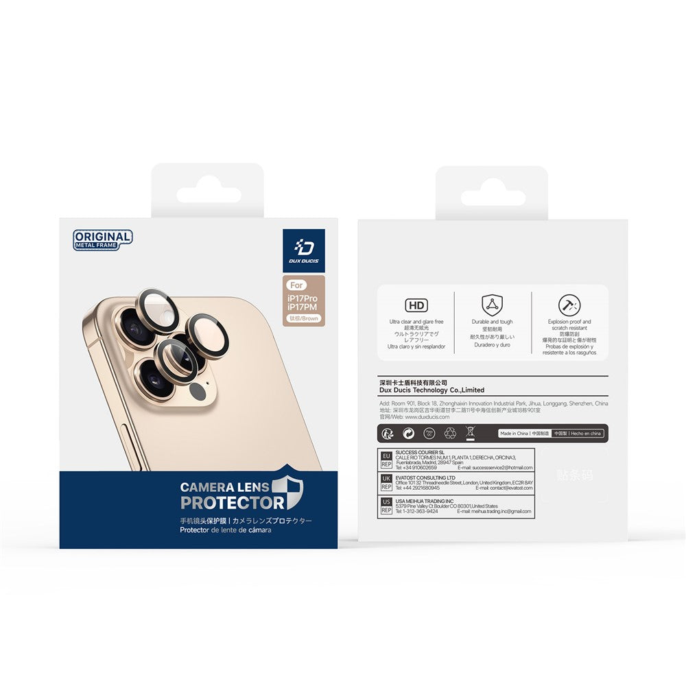 DUX DUCIS Til iPhone 17 Pro Max / iPhone 17 Pro Kamerabeskytter HAWK Serie Hærdet Glas Linsebeskytter