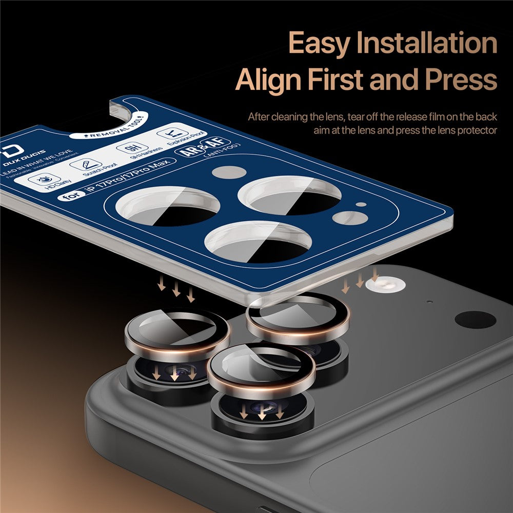 DUX DUCIS Til iPhone 17 Pro Max / iPhone 17 Pro Kamerabeskytter HAWK Serie Hærdet Glas Linsebeskytter