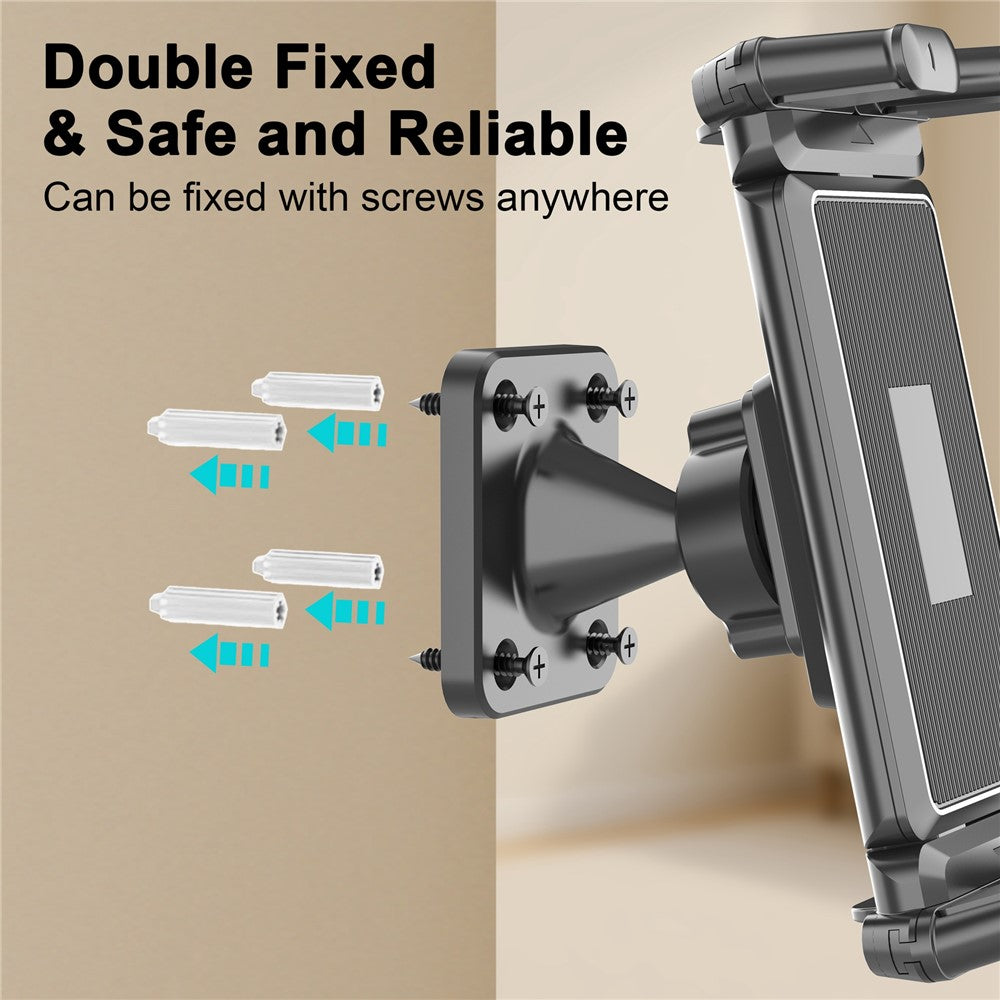 QB01 Universal Wall Mount Holder 4.7-15 Inch Phone Tablet 360 Degree Rotation Kitchen Bathroom Bracket