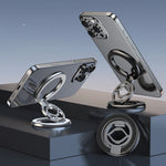 ZF007 Magnetisk mobilhållare med Dubbel Sidor, Hopfällbar, 360° Roterande mobilställ för Löpband/Motionscykel