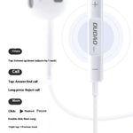 DUDAO X14+ Wired Headphones for iPhone Earbuds HiFi Sound In-Ear Earphones with Microphone & Volume Control