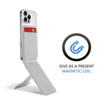 DO AS YOU WISH Foldable Square Magnetic Phone Stand with Card Holder 30-90° Adjustable Phone Desktop Holder Rotary with Magnetic Plate