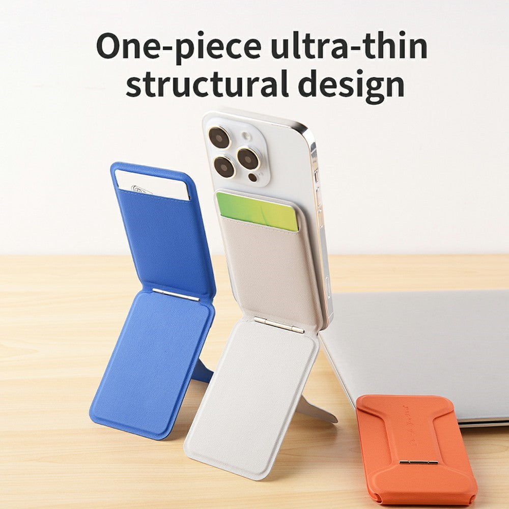 DO AS YOU WISH Foldable Square Magnetic Phone Stand with Card Holder 30-90° Adjustable Phone Desktop Holder Rotary with Magnetic Plate