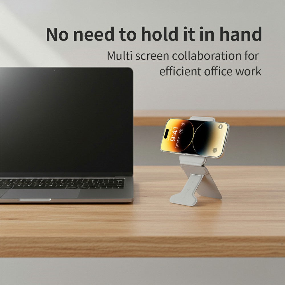 DO AS YOU WISH Foldable Square Magnetic Phone Stand with Card Holder 30-90° Adjustable Phone Desktop Holder Rotary with Magnetic Plate