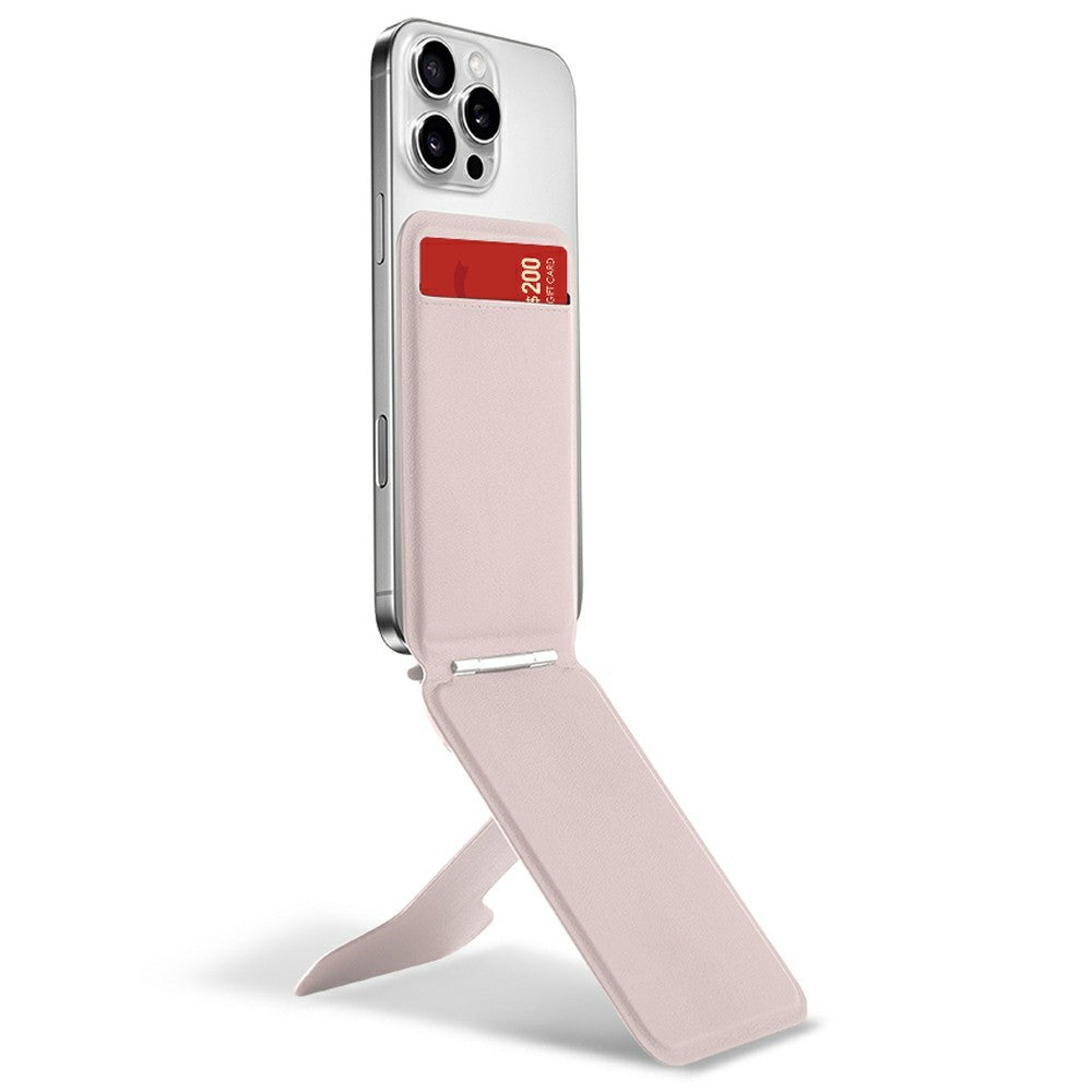 DO AS YOU WISH Foldable Square Magnetic Phone Stand with Card Holder 30-90° Adjustable Phone Desktop Holder Rotary with Magnetic Plate