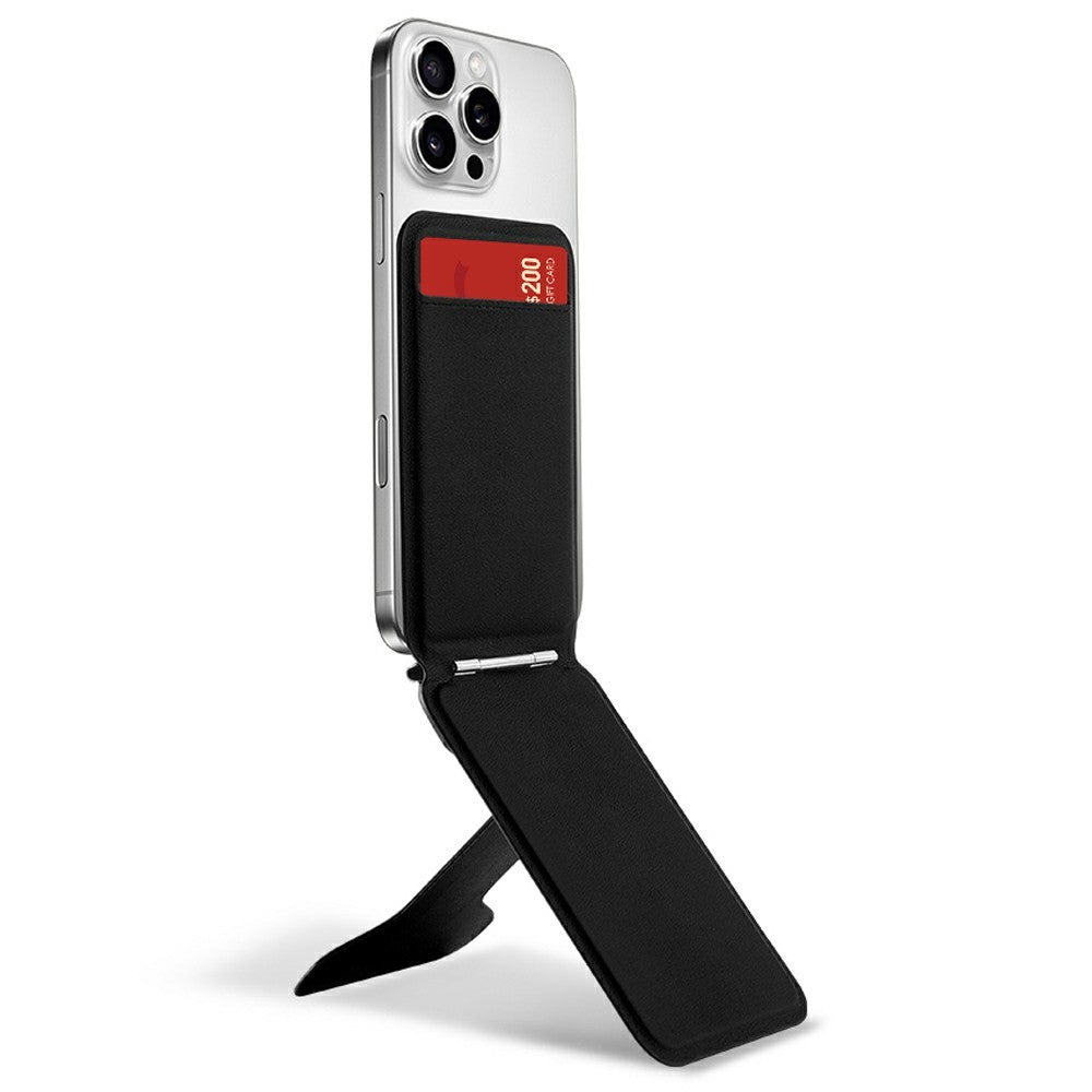 DO AS YOU WISH Foldable Square Magnetic Phone Stand with Card Holder 30-90° Adjustable Phone Desktop Holder Rotary with Magnetic Plate