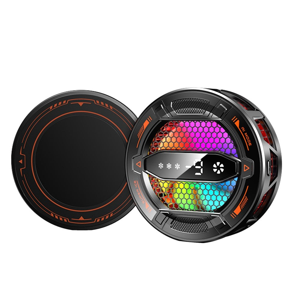K31 Clip-on magnetisk telefonkøler med AI-temperaturstyring, 3-trins RGB-køleblæser med digitalt display