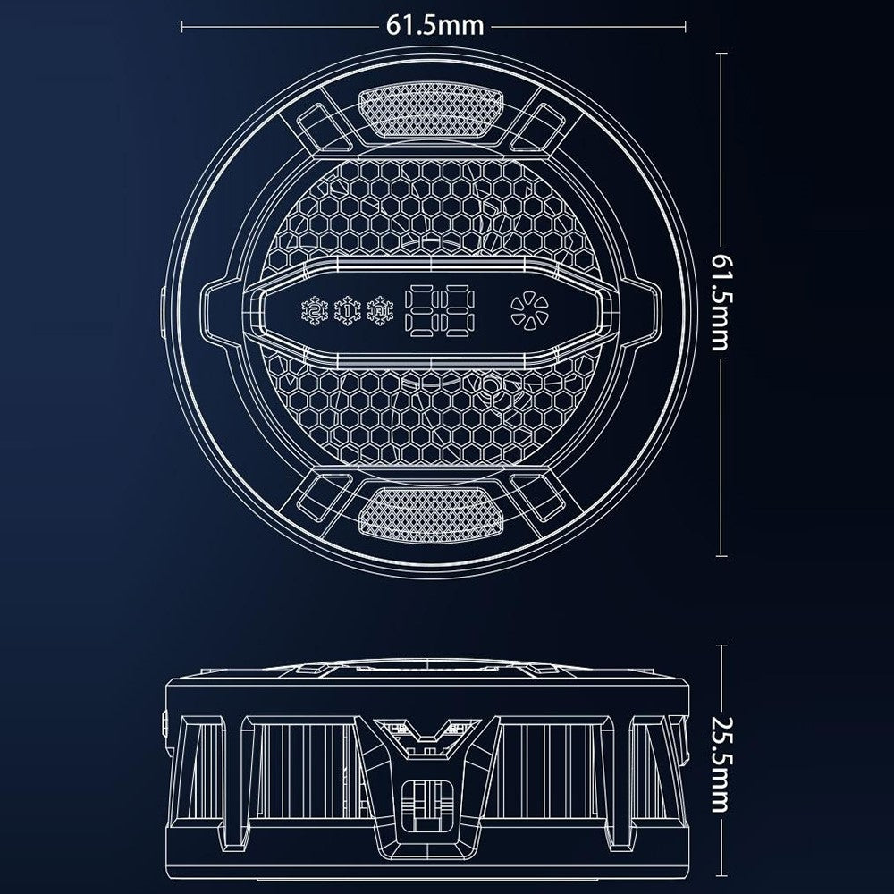 K31 Clip-on magnetisk telefonkøler med AI-temperaturstyring, 3-trins RGB-køleblæser med digitalt display