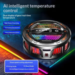 K31 Clip-on magnetisk telefonkøler med AI-temperaturstyring, 3-trins RGB-køleblæser med digitalt display