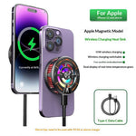 K28 2-in-1 Wireless Charger Phone Cooler 15W Magnetic Charging Cooling Fan with Digital Display for Gaming