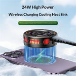 K28 2-in-1 Wireless Charger Phone Cooler 15W Magnetic Charging Cooling Fan with Digital Display for Gaming