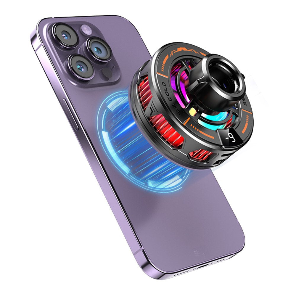 K29 Wireless Charger Cooling Heat Sink 15W Fast Charging 2-in-1 Magnetic Phone Cooler for Gaming