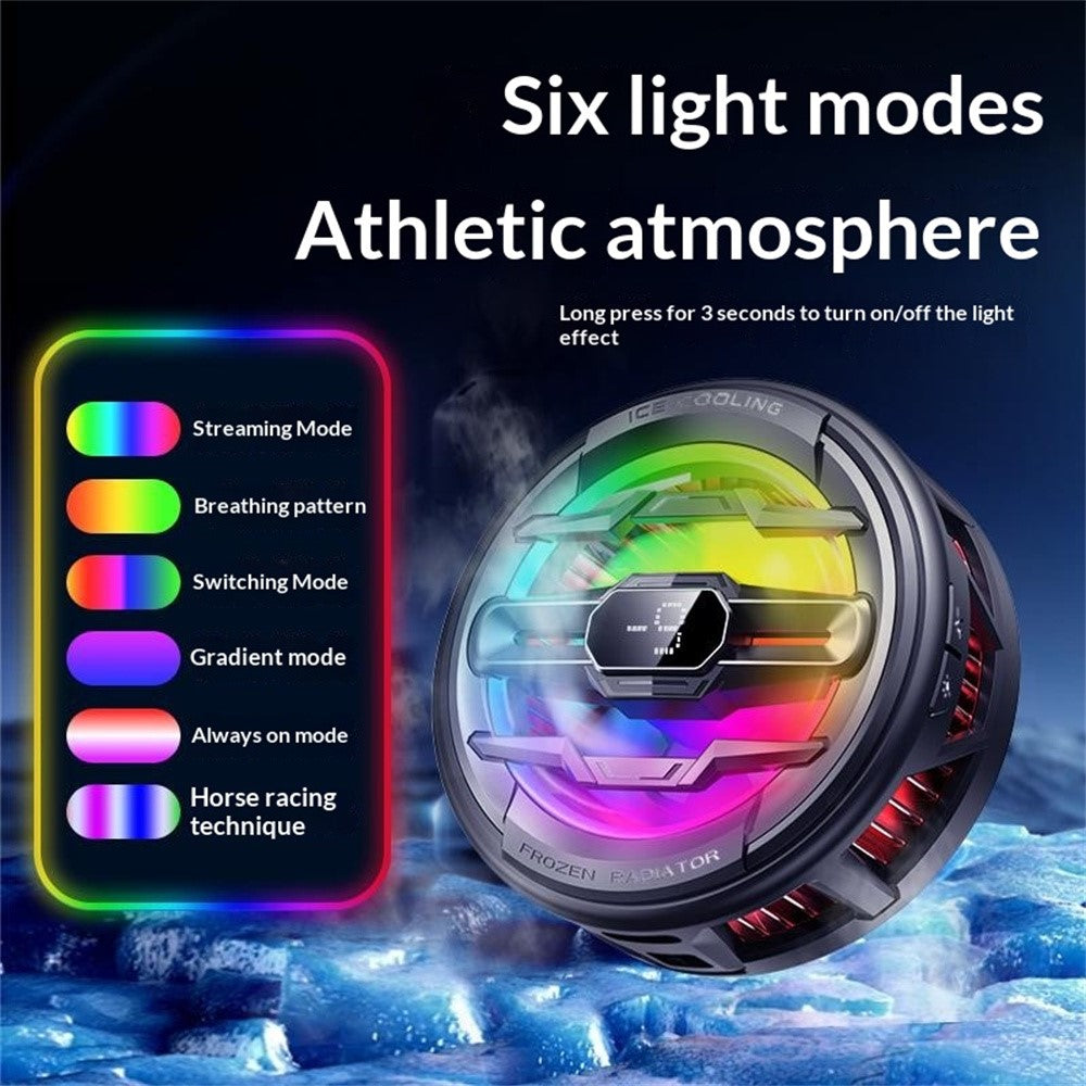 K22 Magnetisk Telefonkøler med Klips Digitalt Display AI Temperaturkontrol 3-Hastigheds Køleventilator til Gaming