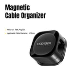 ESSAGER ES-ZL01 Magnetic Cable Organizer Desk Cord Holder with Strong Adhesive Backing 4 Rollers Wire Management Clip Keeper