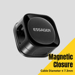 ESSAGER ES-ZL01 Magnetic Cable Organizer Desk Cord Holder with Strong Adhesive Backing 4 Rollers Wire Management Clip Keeper