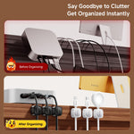 ESSAGER ES-ZL01 Magnetic Cable Organizer Desk Cord Holder with Strong Adhesive Backing 4 Rollers Wire Management Clip Keeper