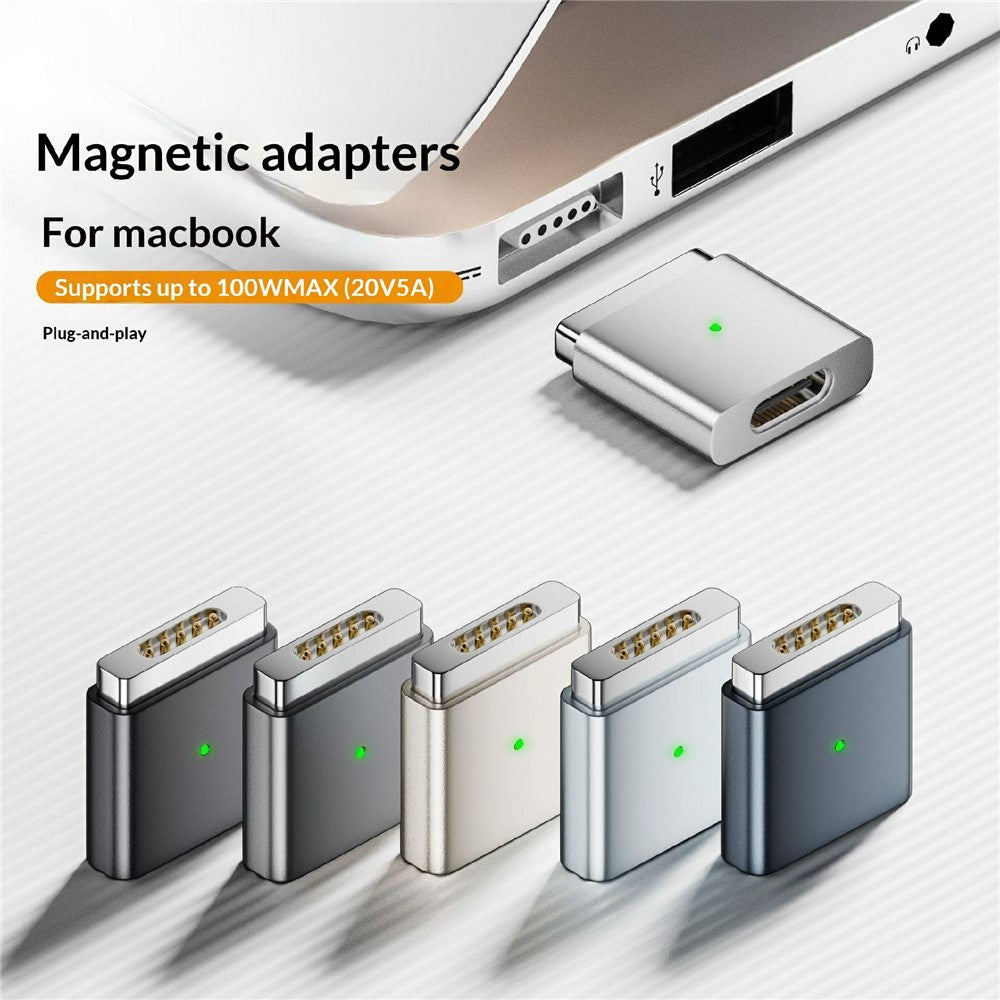 AP2-100T Magnetisk opladningsadapter, Type-C-hunstik til MagSafe 2-hanstik, 100W PD-hurtigopladerkonverter til MacBook Pro/Air (2012-2015)