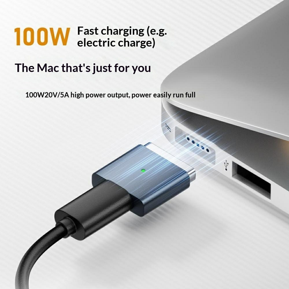 AP2-100T Magnetisk opladningsadapter, Type-C-hunstik til MagSafe 2-hanstik, 100W PD-hurtigopladerkonverter til MacBook Pro/Air (2012-2015)