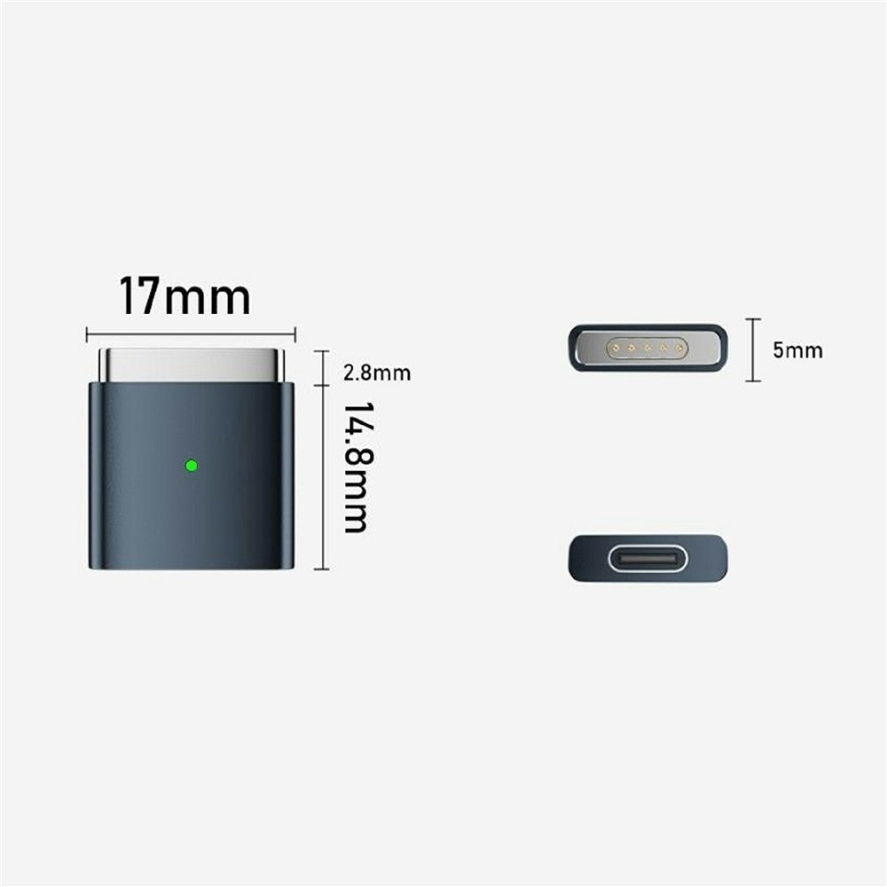 AP2-100T Magnetisk opladningsadapter, Type-C-hunstik til MagSafe 2-hanstik, 100W PD-hurtigopladerkonverter til MacBook Pro/Air (2012-2015)