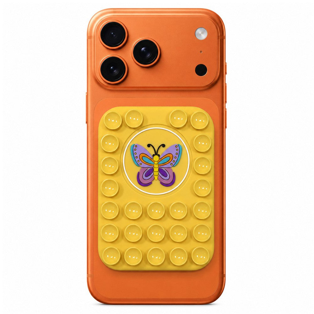 Butterfly Pattern Magnetic Suction Cup Phone Mount Compatible with MagSafe Case Silicone Sticky Grip Holder