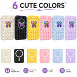 Butterfly Pattern Magnetic Suction Cup Phone Mount Compatible with MagSafe Case Silicone Sticky Grip Holder
