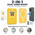 Butterfly Pattern Magnetic Suction Cup Phone Mount Compatible with MagSafe Case Silicone Sticky Grip Holder