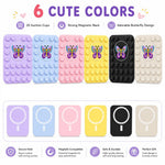 Butterfly Pattern Magnetic Suction Cup Phone Mount Compatible with MagSafe Case Silicone Sticky Grip Holder