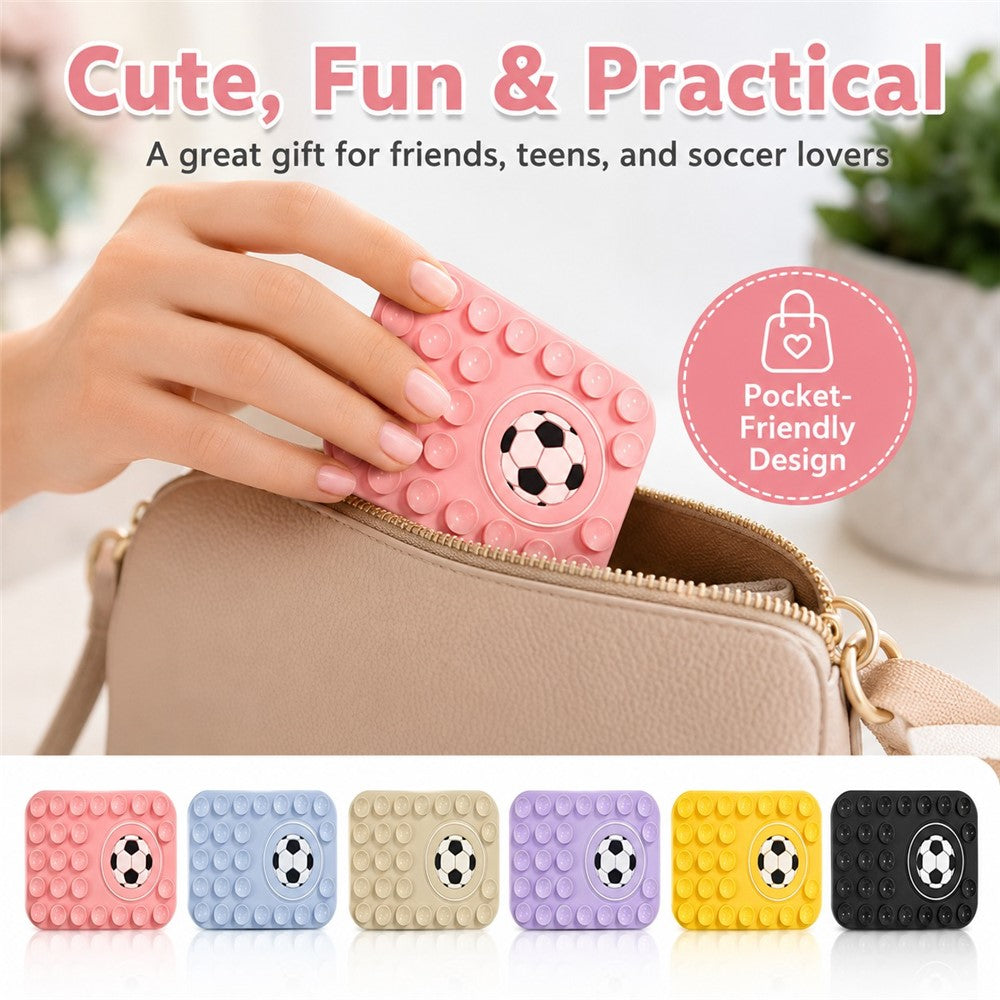 Football Pattern Magnetic Suction Cup Phone Mount Compatible with MagSafe Case Silicone Sticky Grip Holder