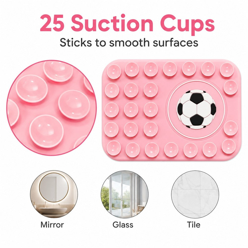 Football Pattern Magnetic Suction Cup Phone Mount Compatible with MagSafe Case Silicone Sticky Grip Holder