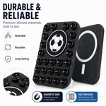 Football Pattern Magnetic Suction Cup Phone Mount Compatible with MagSafe Case Silicone Sticky Grip Holder
