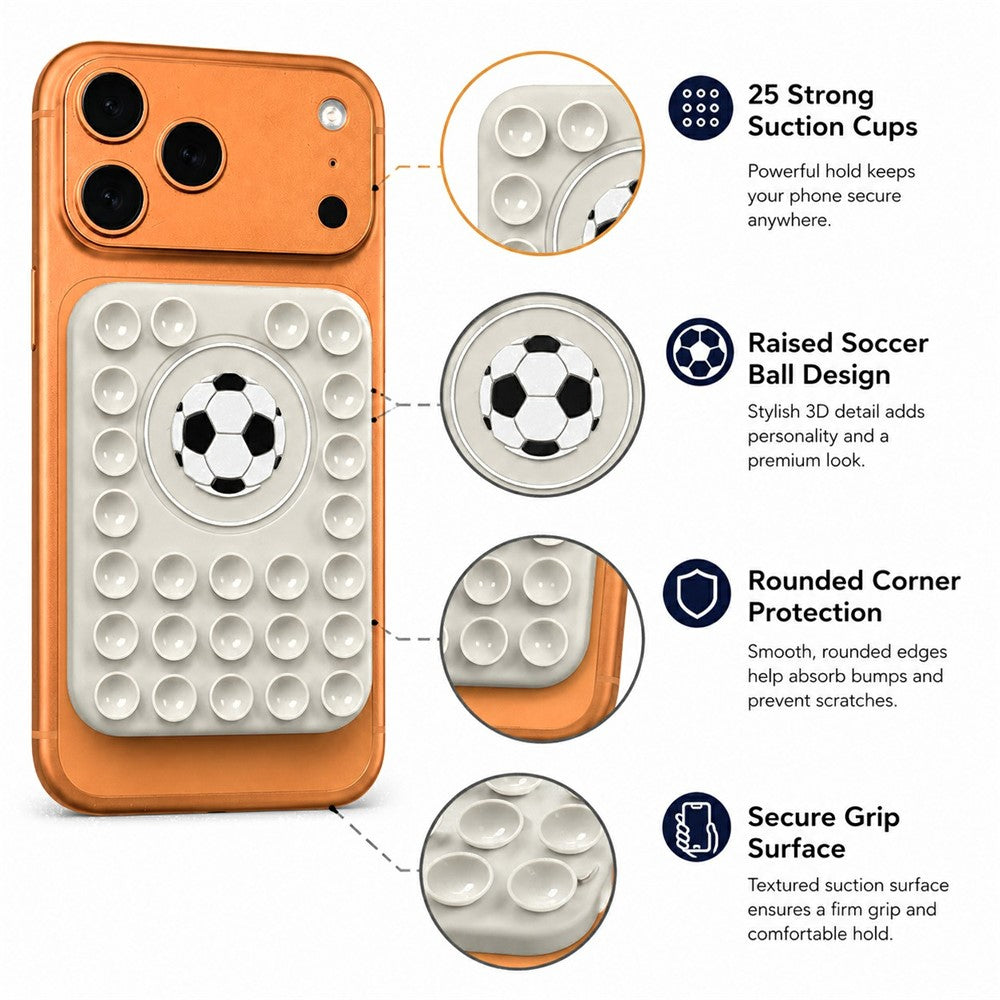 Football Pattern Magnetic Suction Cup Phone Mount Compatible with MagSafe Case Silicone Sticky Grip Holder