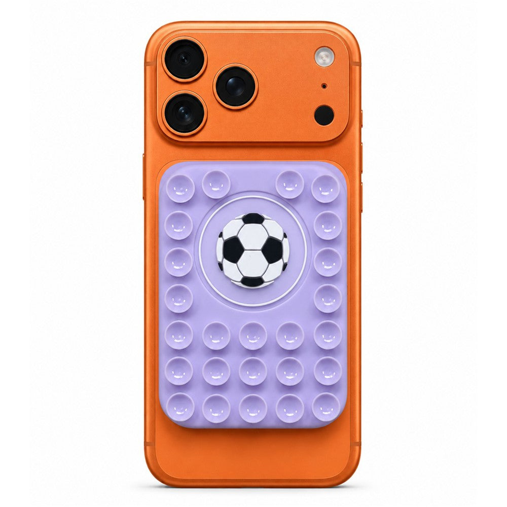 Football Pattern Magnetic Suction Cup Phone Mount Compatible with MagSafe Case Silicone Sticky Grip Holder
