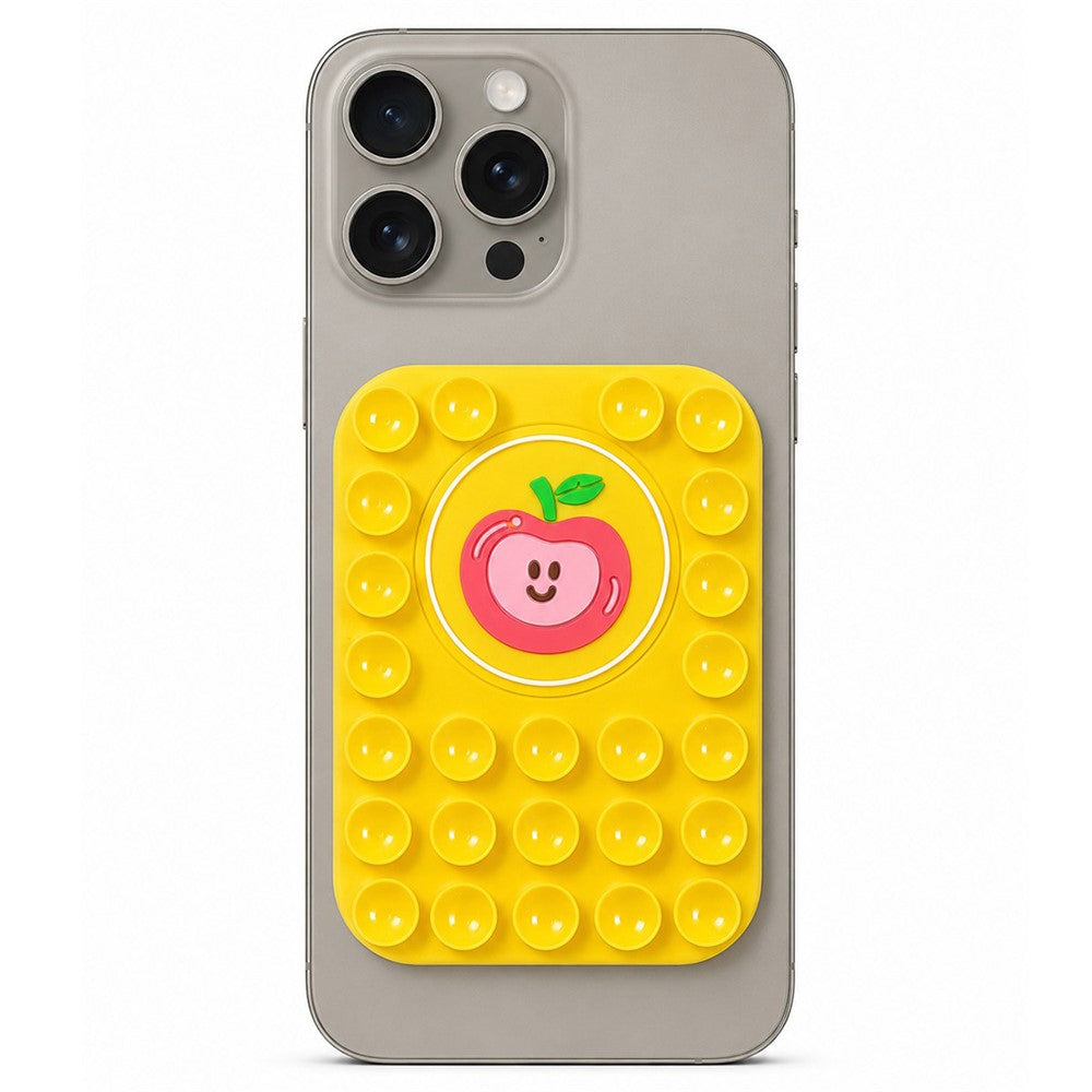 Apple Pattern Magnetic Suction Cup Phone Mount Compatible with MagSafe Case Silicone Sticky Grip Holder