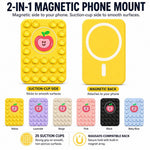 Apple Pattern Magnetic Suction Cup Phone Mount Compatible with MagSafe Case Silicone Sticky Grip Holder